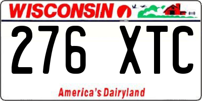 WI license plate 276XTC
