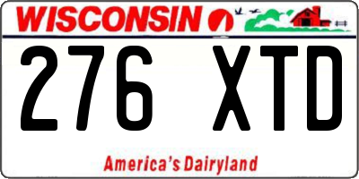 WI license plate 276XTD
