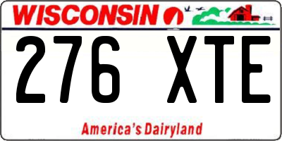 WI license plate 276XTE