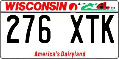WI license plate 276XTK