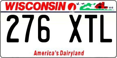 WI license plate 276XTL