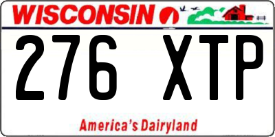 WI license plate 276XTP