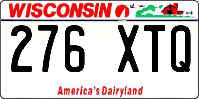 WI license plate 276XTQ