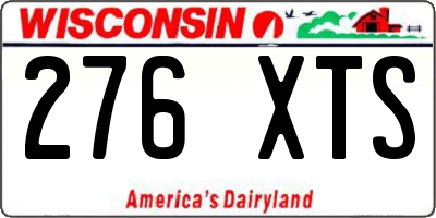 WI license plate 276XTS