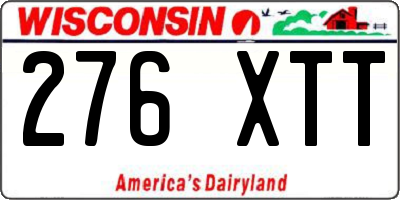 WI license plate 276XTT