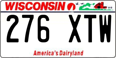 WI license plate 276XTW