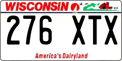 WI license plate 276XTX
