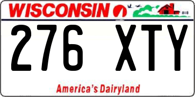 WI license plate 276XTY