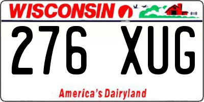 WI license plate 276XUG