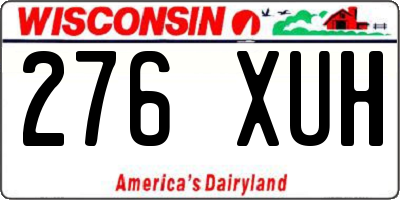 WI license plate 276XUH