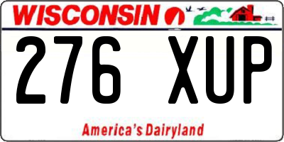 WI license plate 276XUP