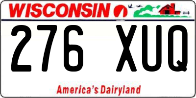 WI license plate 276XUQ