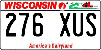 WI license plate 276XUS