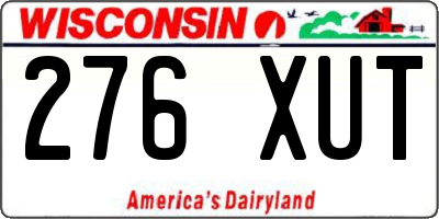 WI license plate 276XUT