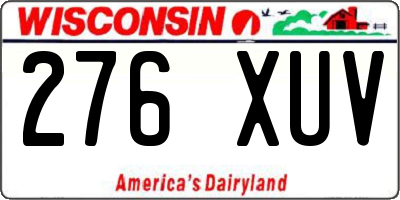 WI license plate 276XUV