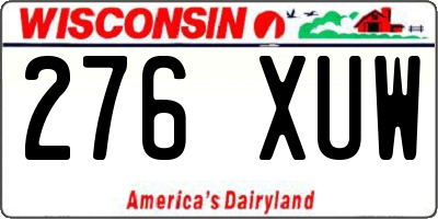 WI license plate 276XUW