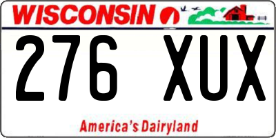 WI license plate 276XUX