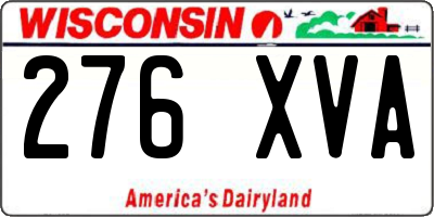 WI license plate 276XVA