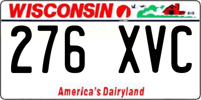 WI license plate 276XVC