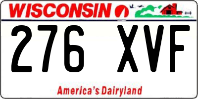 WI license plate 276XVF