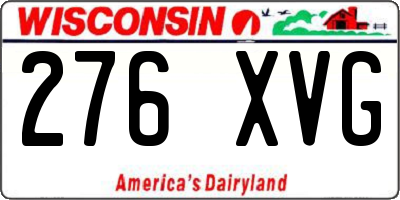 WI license plate 276XVG