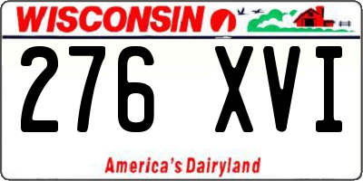 WI license plate 276XVI