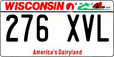 WI license plate 276XVL