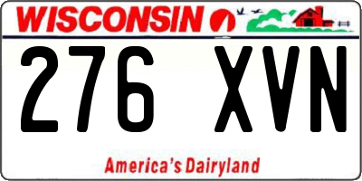 WI license plate 276XVN