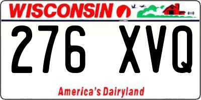 WI license plate 276XVQ