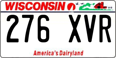 WI license plate 276XVR