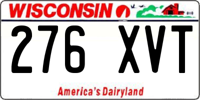 WI license plate 276XVT