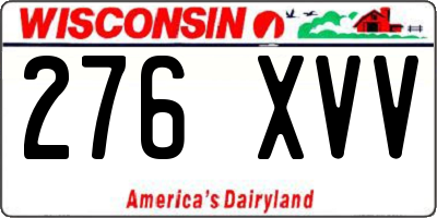 WI license plate 276XVV