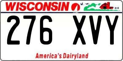 WI license plate 276XVY