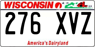 WI license plate 276XVZ