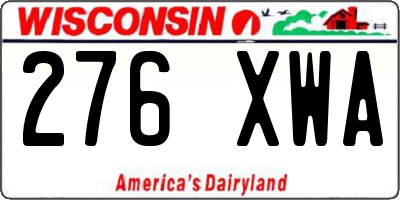 WI license plate 276XWA