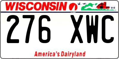 WI license plate 276XWC