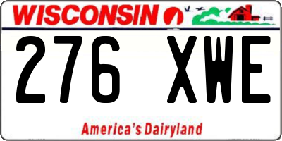 WI license plate 276XWE
