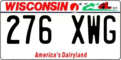 WI license plate 276XWG