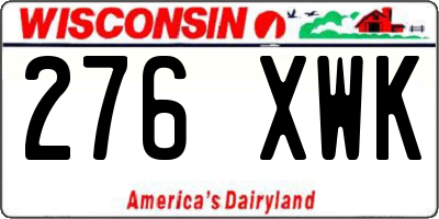 WI license plate 276XWK