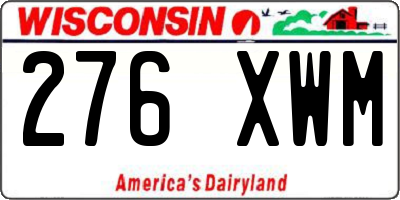 WI license plate 276XWM
