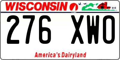 WI license plate 276XWO