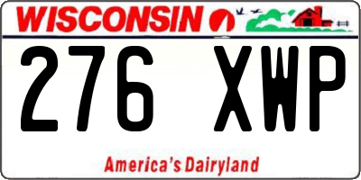 WI license plate 276XWP