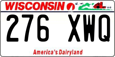WI license plate 276XWQ