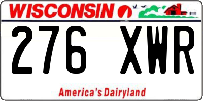WI license plate 276XWR
