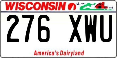 WI license plate 276XWU