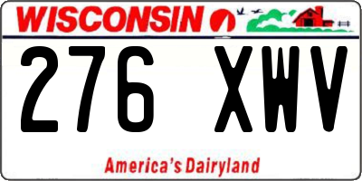 WI license plate 276XWV