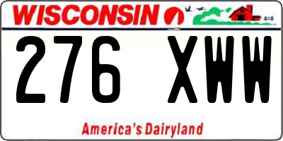 WI license plate 276XWW