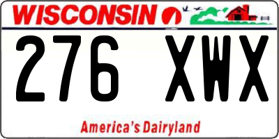 WI license plate 276XWX