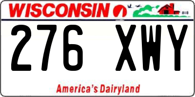 WI license plate 276XWY