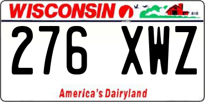 WI license plate 276XWZ